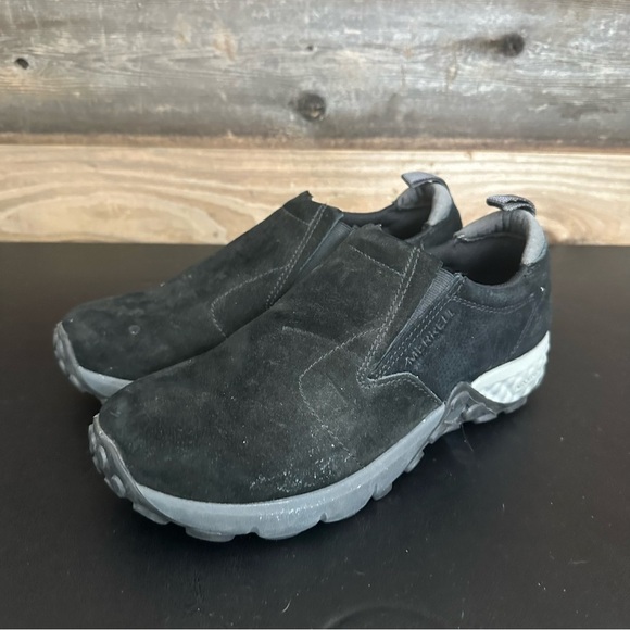 Merrell J91701 Men’s Jungle Moc AC Slip On Shoes Black Suede Size 8 Sneakers - Picture 1 of 8